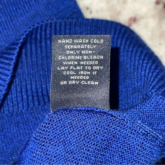 Hart Schaffner Marx Extra Fine Merino Wool size XL Vneck Sweater Royal Blue Men - Picture 4 of 7